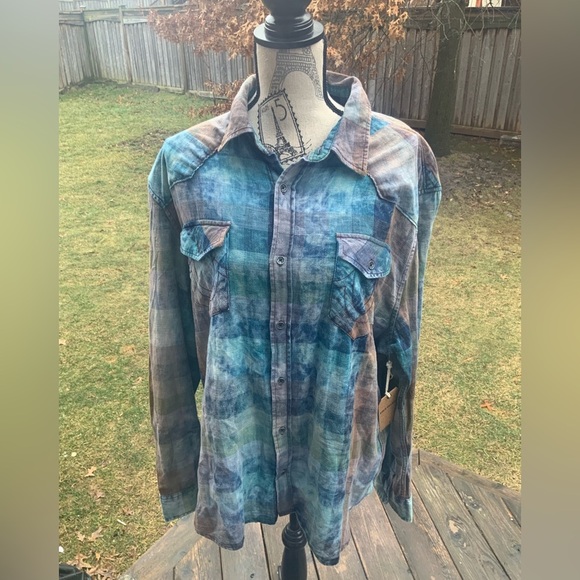 TRUE RELIGION Western Plaid MENS Shirt Ace Size XXL BRAND NEW - Picture 5 of 16